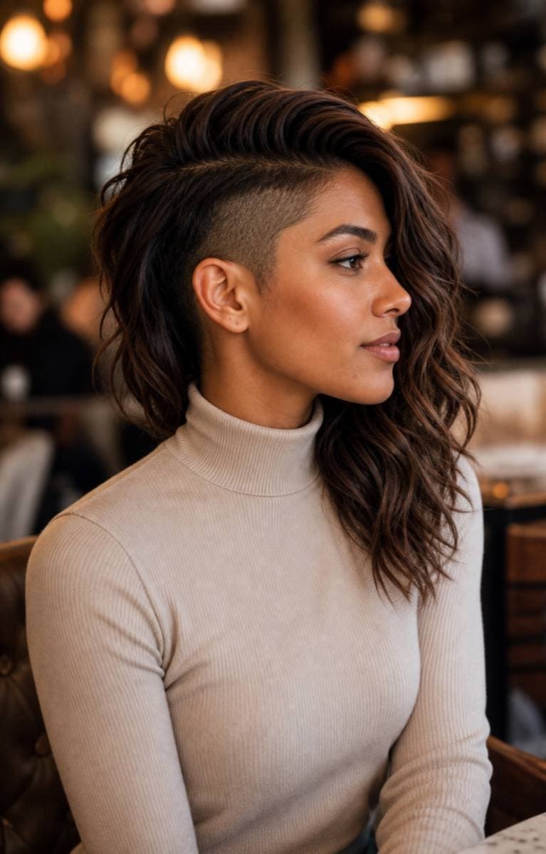 Brown Wavy Undercut