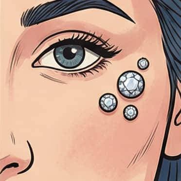 Studs à gemmes en grappe pour joue