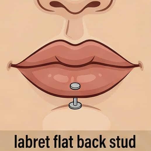 Stud labret dos plat