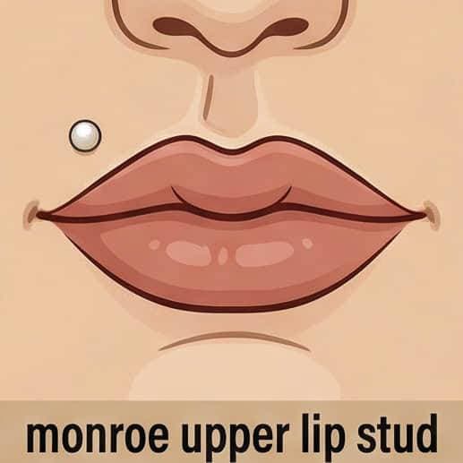 Stud Monroe en labio superior