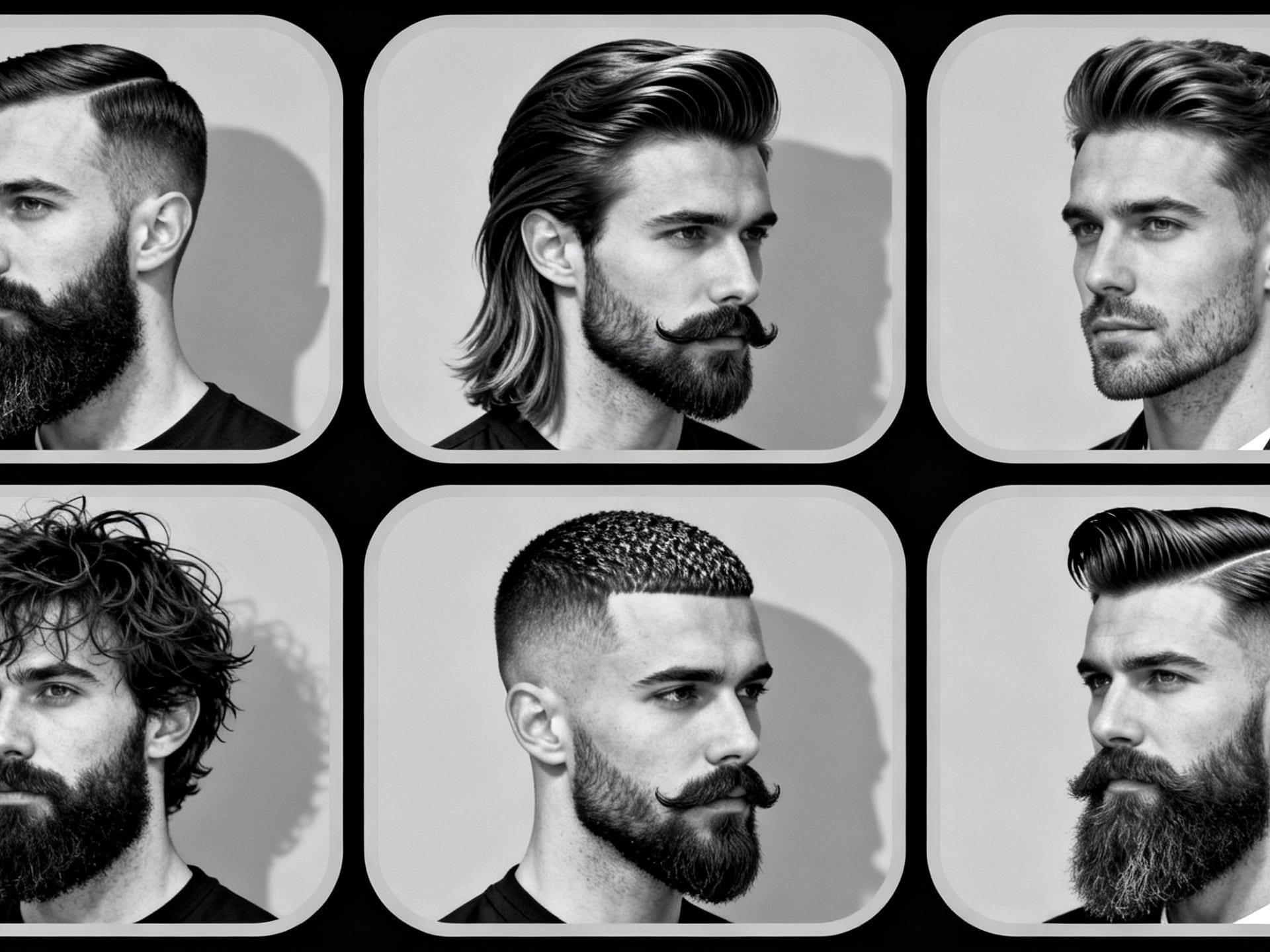 Barber planning haircut, sideburn, neckline, and beard shape as one balanced look