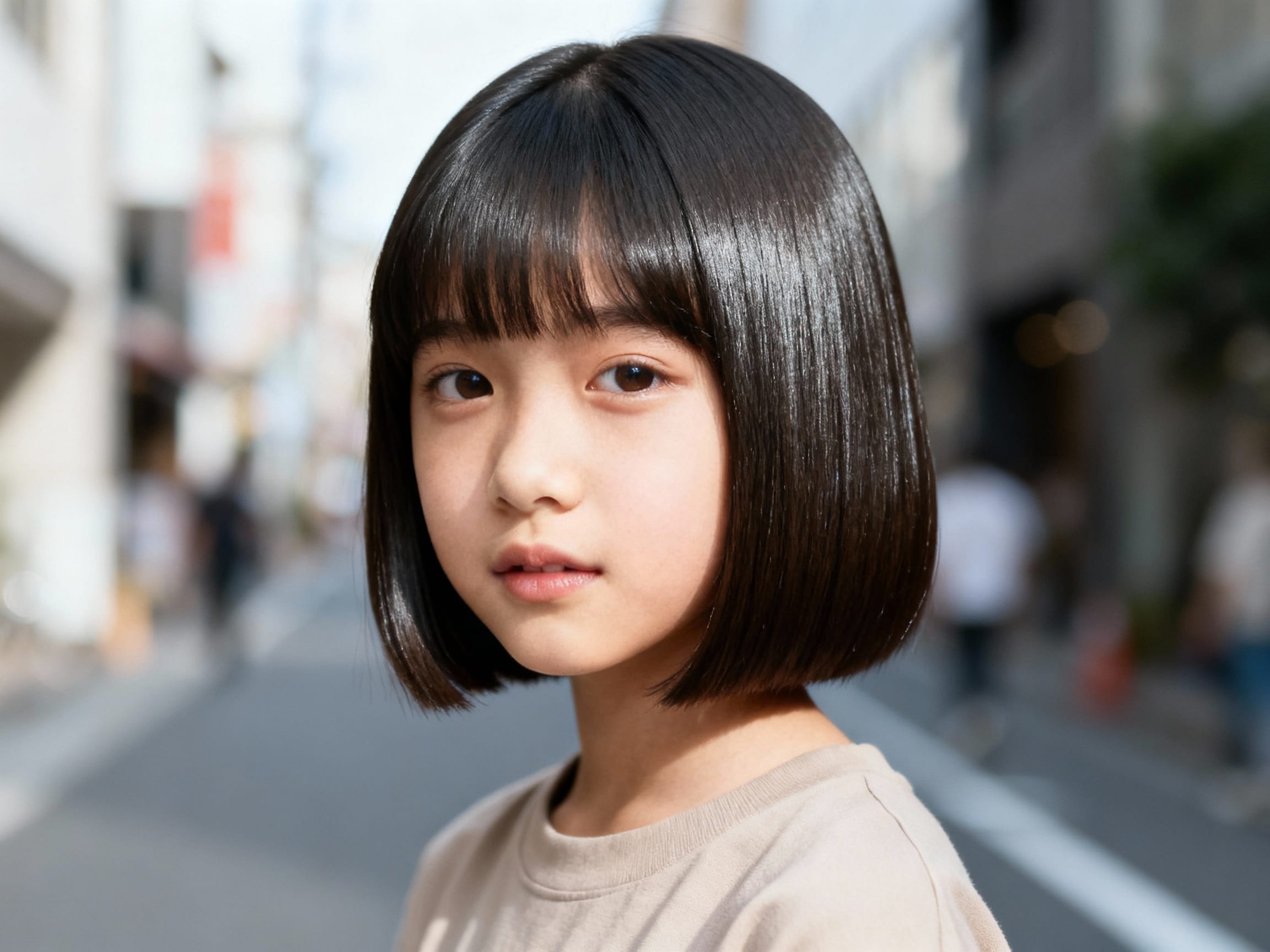 girl with trendy bob hairstyle