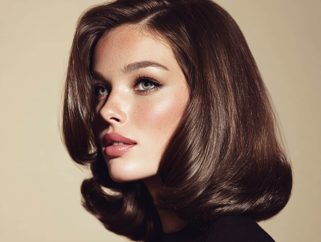 Fuller-looking shoulder-length haircut with soft flipped ends for thin hair
