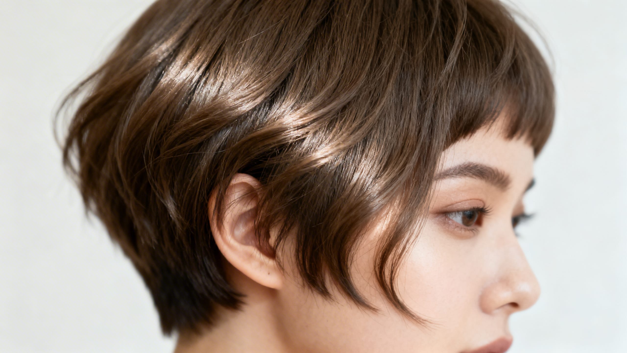 close-up of textured pixie on fine hair