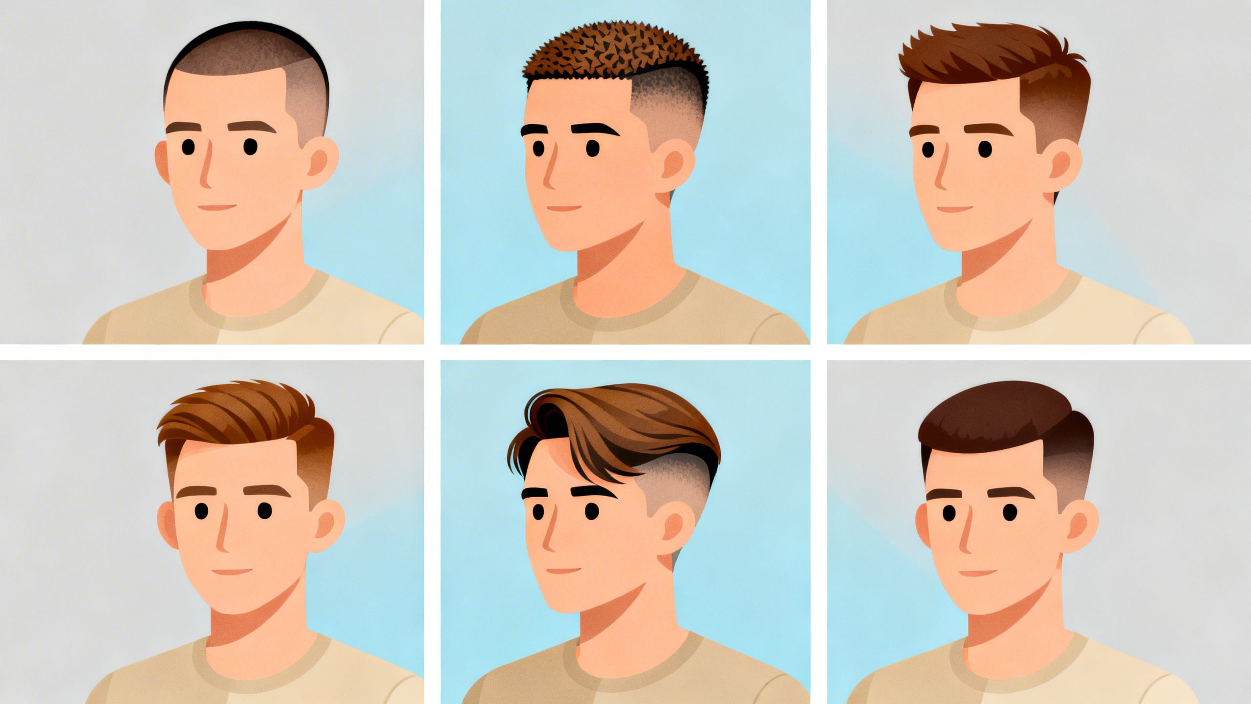 collage of men with different short hairstyles