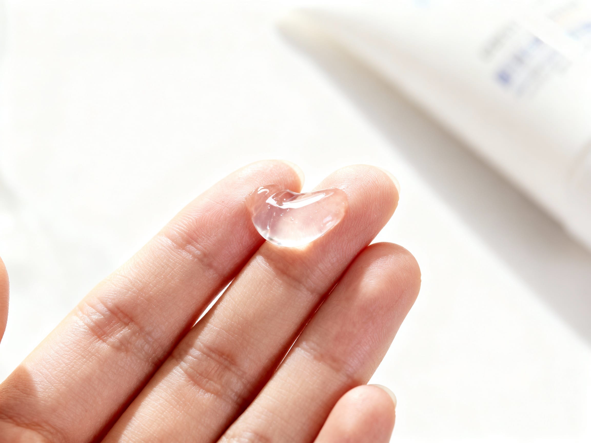 Hair gel on a hand ready to apply