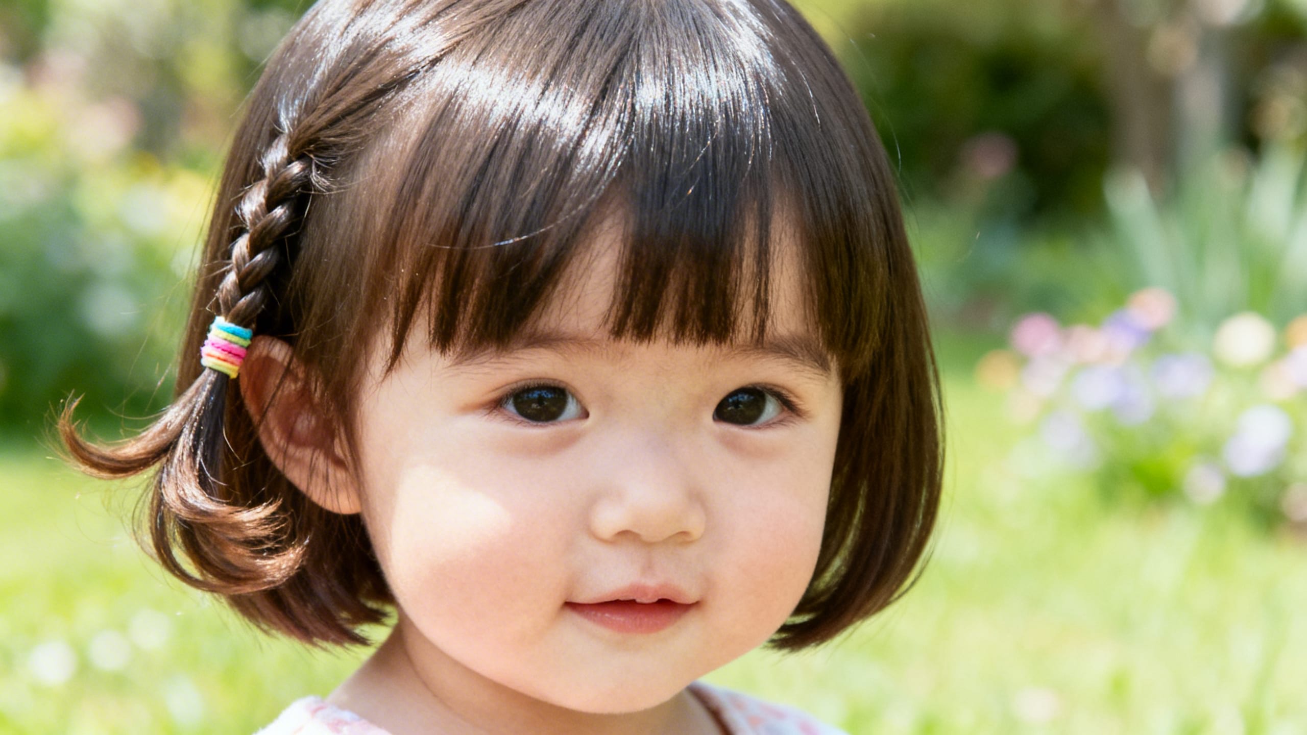 toddler girl with a cute and practical hairstyle