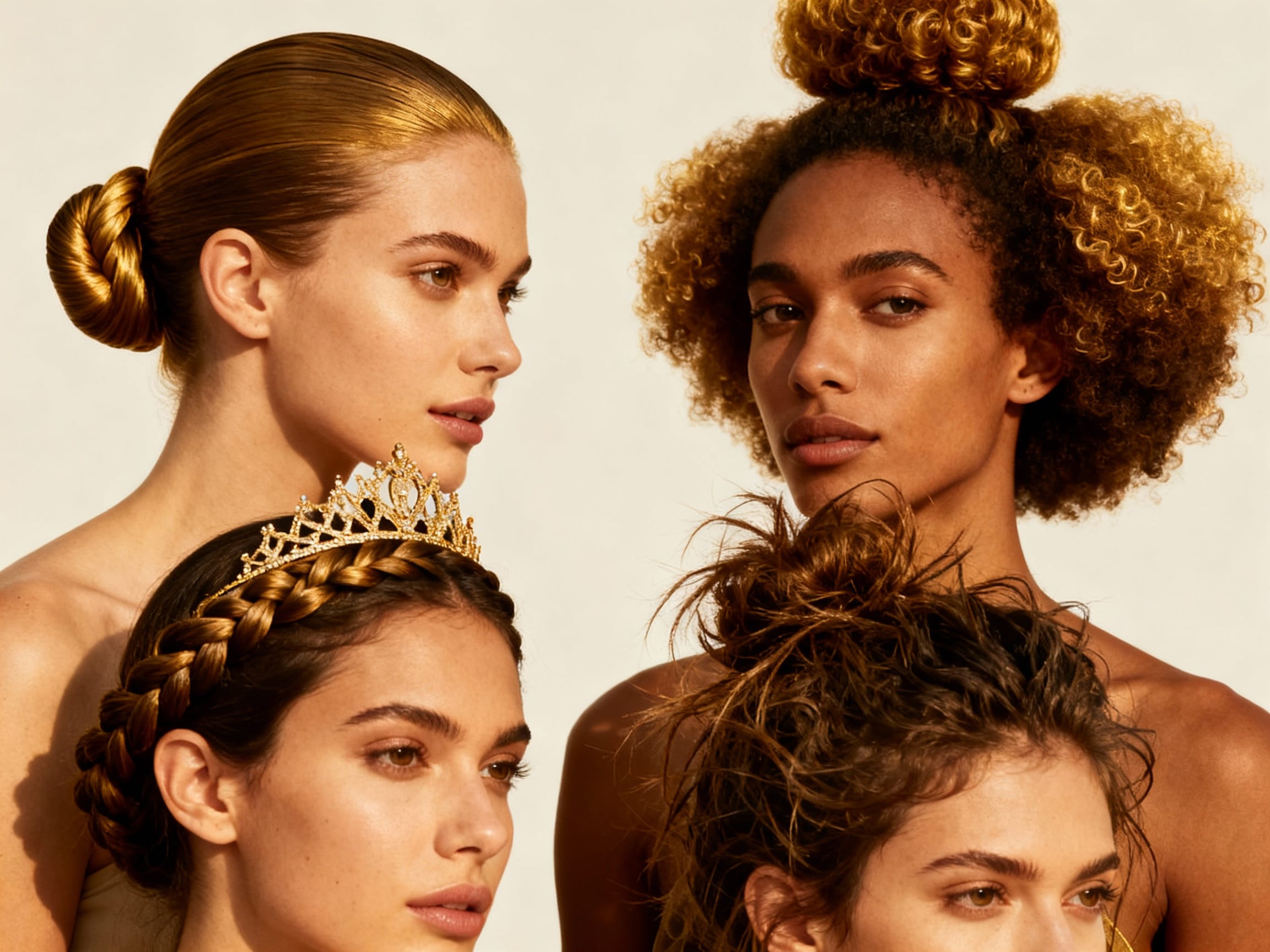 diverse individuals in various updo styles