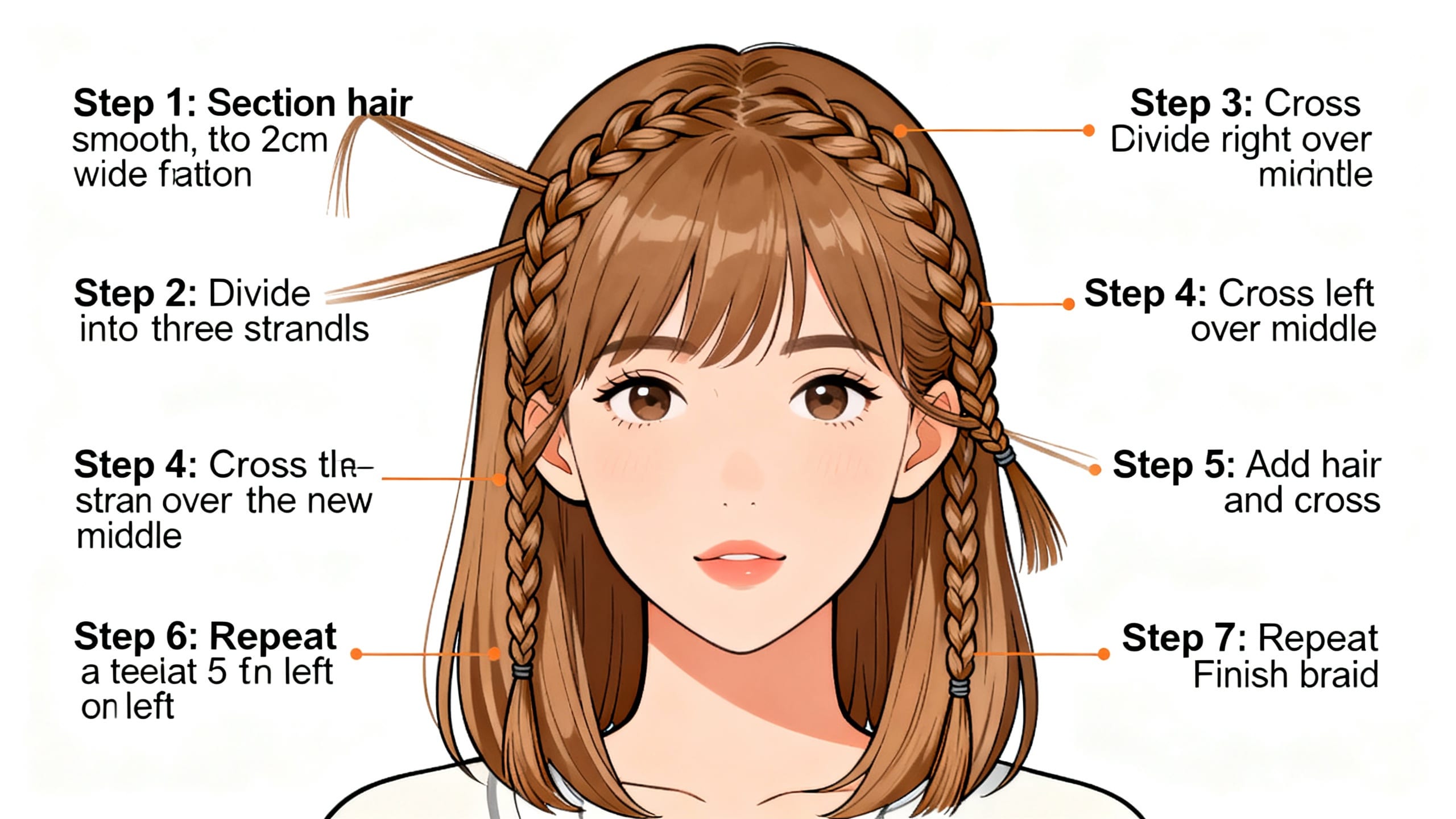 step-by-step front braid