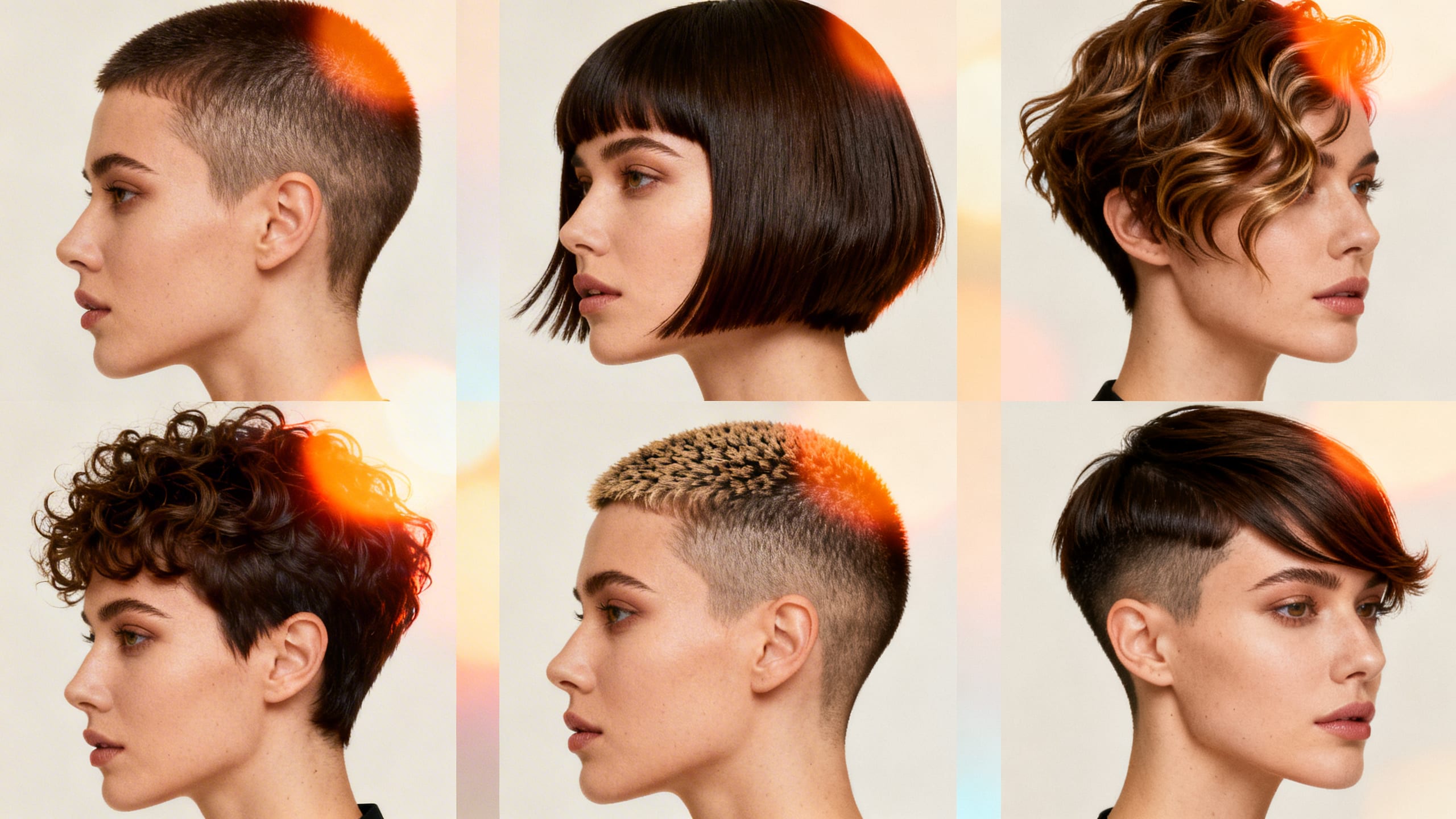 collage of various short hairstyles
